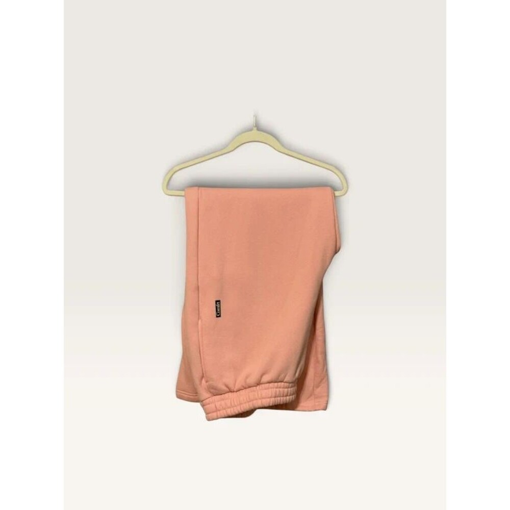 Comfrt Basic Wide Leg CloudTouch Heavyweight Fleece Sweatpants Powder Pink 2XL